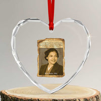 Vintage Rosa Parks Heart Crystal Glass Ornament First Lady Of Civil Rights