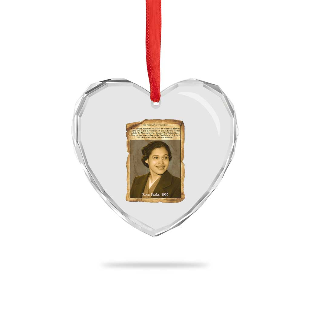 Vintage Rosa Parks Heart Crystal Glass Ornament First Lady Of Civil Rights