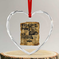 Vintage Rosa Parks Heart Crystal Glass Ornament Groovy Black History Month
