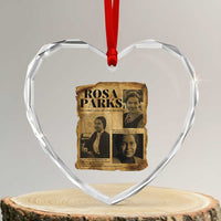 Vintage Rosa Parks Heart Crystal Glass Ornament Women Empowerment Inspirational Quote