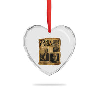 Vintage Rosa Parks Heart Crystal Glass Ornament Women Empowerment Inspirational Quote