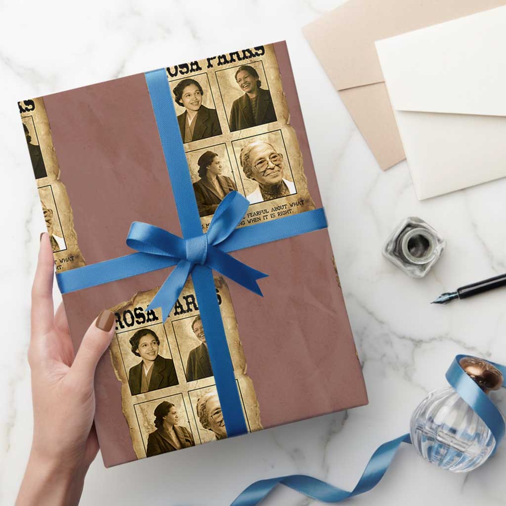 Vintage Rosa Parks Wrapping Paper Roll Courage And Justice Quote