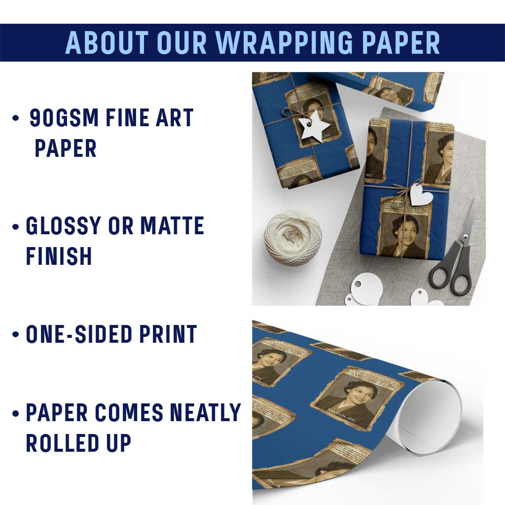 Vintage Rosa Parks Wrapping Paper Roll First Lady Of Civil Rights