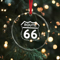 Vintage Route Highway 66 Road Trip Crystal Glass Ornament Mother Road All States