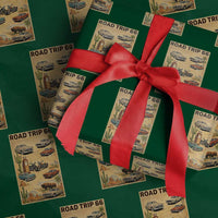 Vintage Route Highway 66 Road Trip Poster Wrapping Paper Roll Open Road Adventure