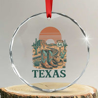 Vintage Route Highway 66 Texas Crystal Glass Ornament Amarillo Road Trip Adventure