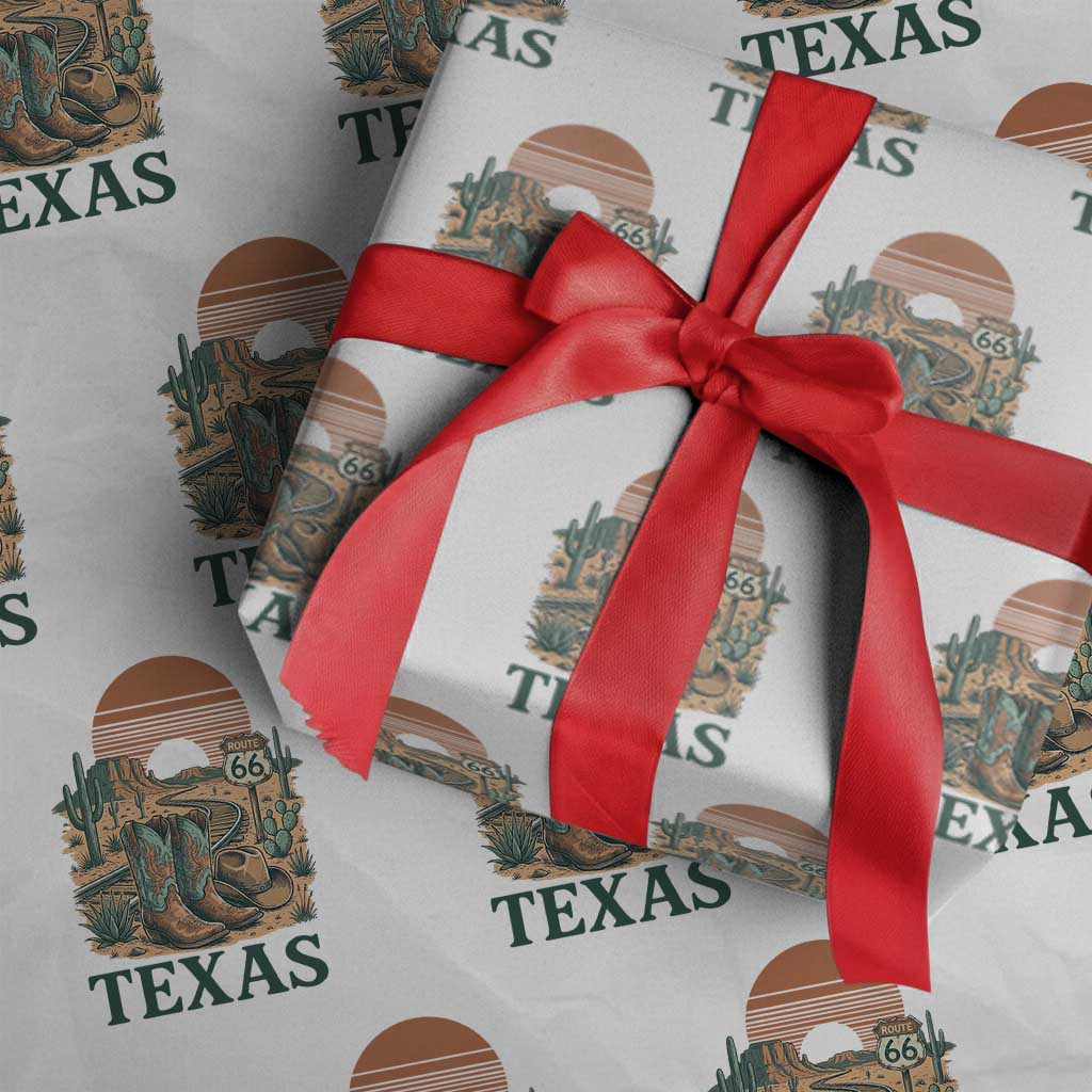 Vintage Route Highway 66 Texas Wrapping Paper Roll Amarillo Road Trip Adventure
