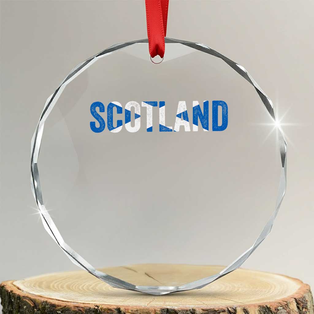 Vintage Scotland Crystal Glass Ornament Scottish Flag Retro Pride