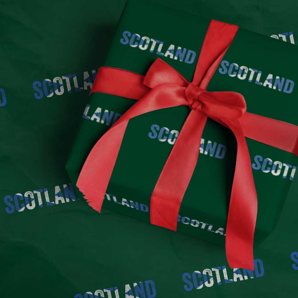 Vintage Scotland Wrapping Paper Roll Scottish Flag Retro Pride