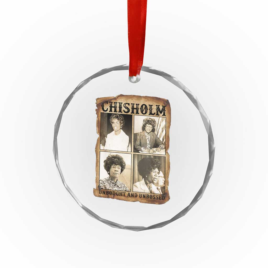 Vintage Shirley Chisholm Unbought And Unbossed Crystal Glass Ornament Womens History Month