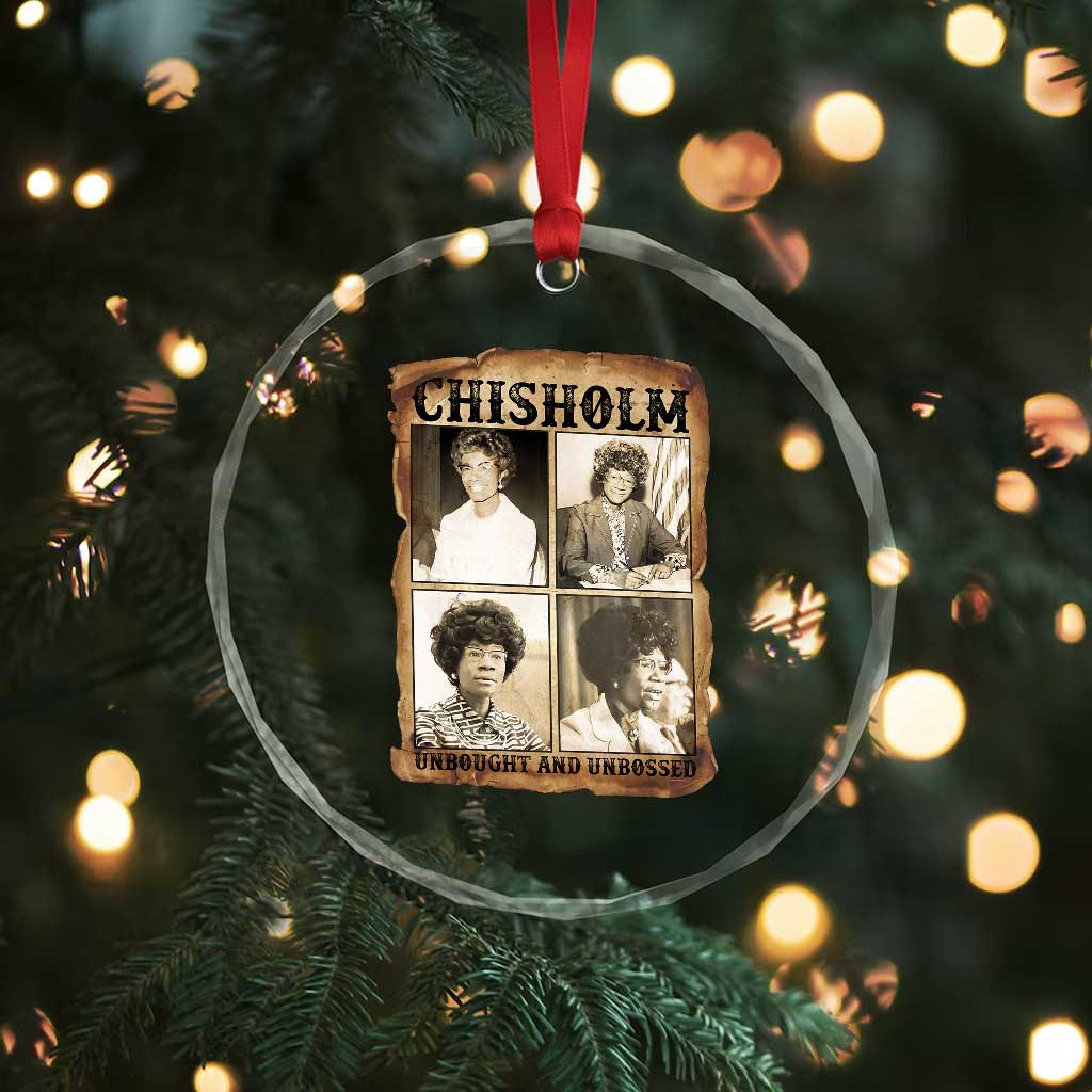 Vintage Shirley Chisholm Unbought And Unbossed Crystal Glass Ornament Womens History Month
