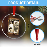 Vintage Shirley Chisholm Unbought And Unbossed Crystal Glass Ornament Womens History Month