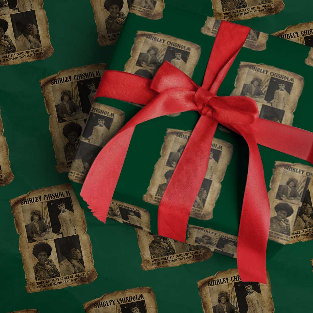 Vintage Shirley Chisholm Wrapping Paper Roll When Morality Meets Profit Quote