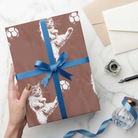 Vintage Sketch Soccer Cat Graphic Wrapping Paper Roll Kitten Kicking Football Sports Lover