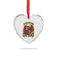 Vintage Skull Roses Gothic Dark Academia Aesthetic Heart Crystal Glass Ornament I Vow You Vow We Vow Fantasy Fiction Bookish Gift