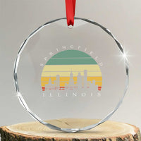 Vintage Springfield Illinois Pride Crystal Glass Ornament Scenic Cityscape Gift