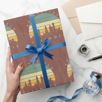 Vintage Springfield Illinois Pride Wrapping Paper Roll Scenic Cityscape Gift