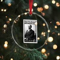 Vintage Stamp W E B Du Bois Crystal Glass Ornament Black Thought Leader