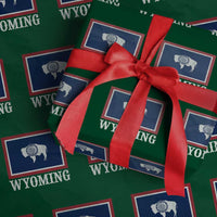 Vintage State of Wyoming Flag Bison Cheyenne Jackson Hole Wrapping Paper Roll