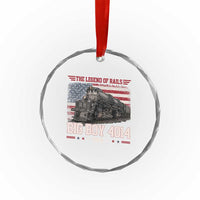 Vintage Steam Locomotive Heritage Crystal Glass Ornament The Legend of Rails American Flag