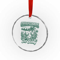 Vintage Summer Christmas Bigfoot Couple Crystal Glass Ornament Tropical Xmas Graphic