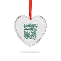 Vintage Summer Christmas Bigfoot Couple Heart Crystal Glass Ornament Tropical Xmas Graphic