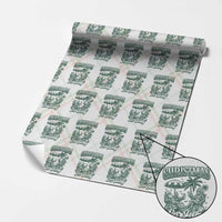 Vintage Summer Christmas Bigfoot Couple Wrapping Paper Roll Tropical Xmas Graphic