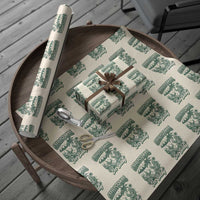 Vintage Summer Christmas Bigfoot Couple Wrapping Paper Roll Tropical Xmas Graphic