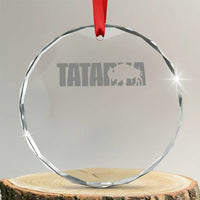 Vintage Tatanka Bison Crystal Glass Ornament Native American Buffalo Graphic