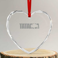 Vintage Tatanka Bison Heart Crystal Glass Ornament Native American Buffalo Graphic