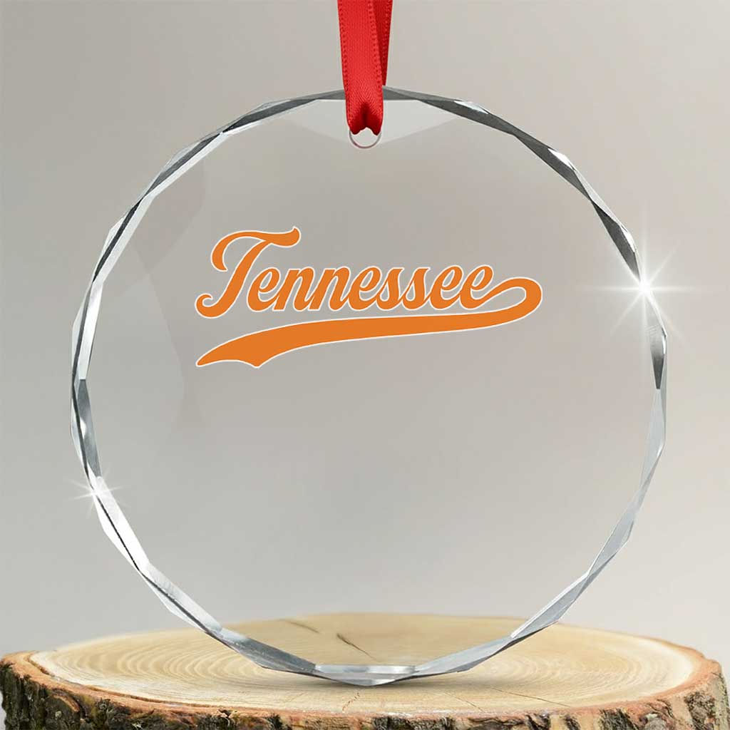 Vintage Tennessee Crystal Glass Ornament Classic TN Orange Print Retro Vintage - Wonder Print Shop