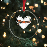 Vintage Tennessee Crystal Glass Ornament Heart Graphic TN Orange US State