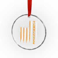 Vintage Tennessee Crystal Glass Ornament Retro Classic TN Orange Print Retro American Flag