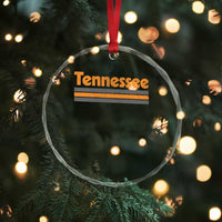 Vintage Tennessee Crystal Glass Ornament Retro Classic TN Orange Print Retro Three Stripe