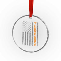 Vintage Tennessee Crystal Glass Ornament Retro Orange TN American Flag Patriotic US State