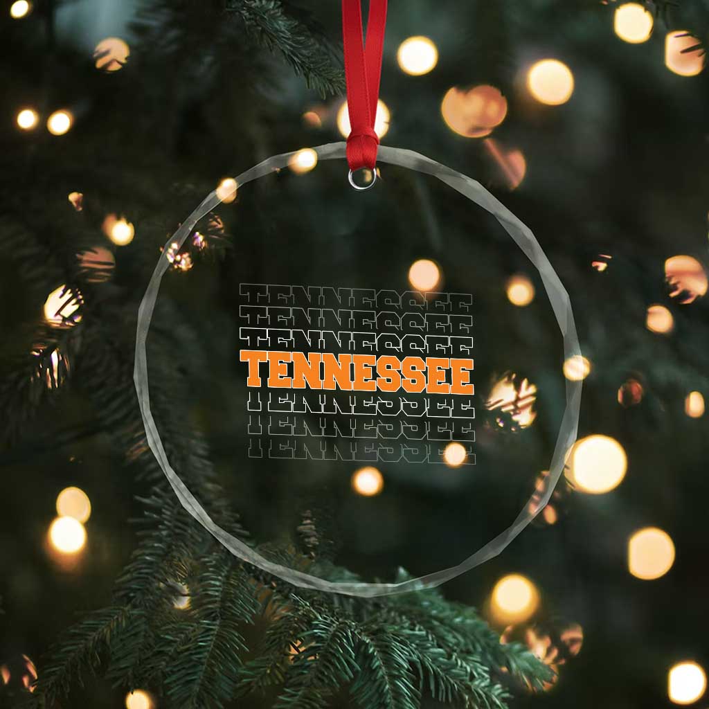 Vintage Tennessee Crystal Glass Ornament Throwback Design Classic TN Orange US State