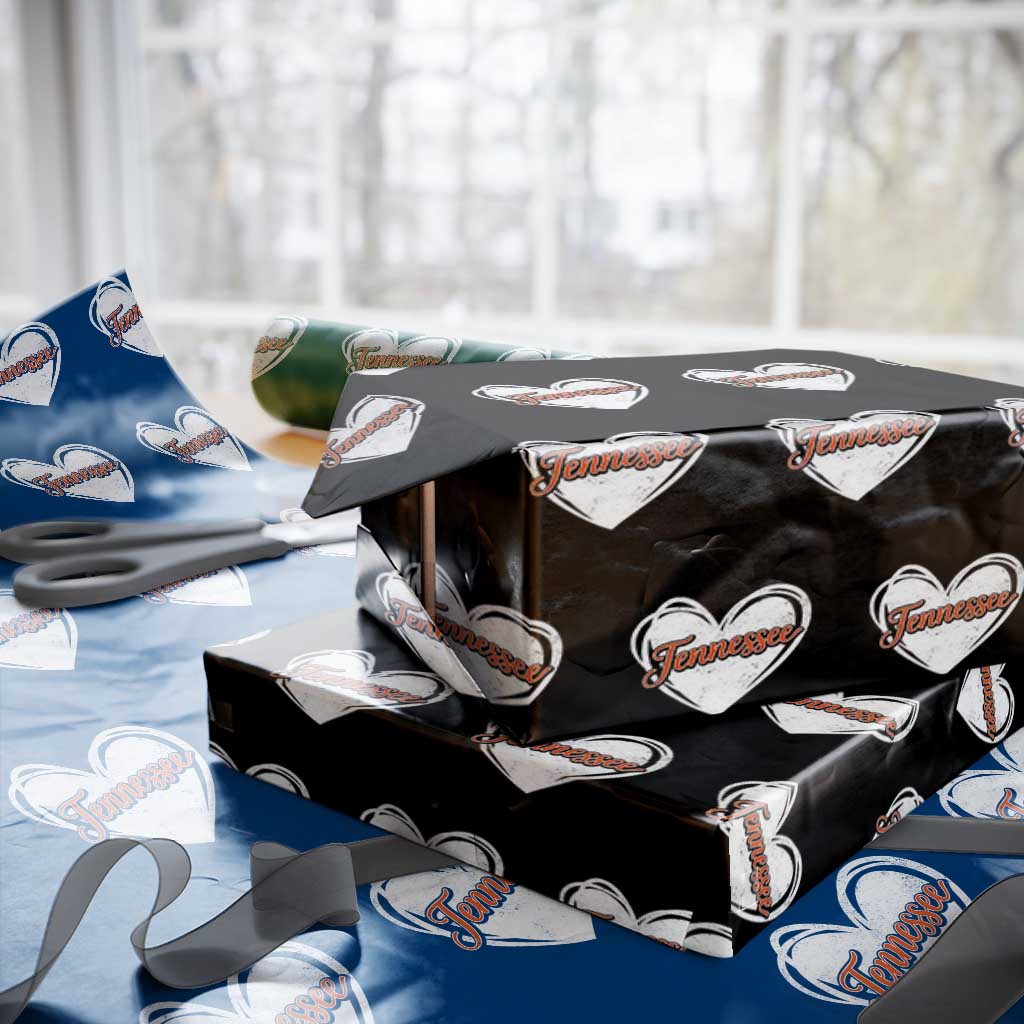 Vintage Tennessee Wrapping Paper Roll Heart Graphic TN Orange US State