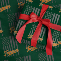 Vintage Tennessee Wrapping Paper Roll Retro Classic TN Orange Print Retro Baseball American US Flag