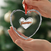 Vintage Tennessee Heart Crystal Glass Ornament Heart Graphic TN Orange US State