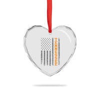 Vintage Tennessee Heart Crystal Glass Ornament Retro Orange TN American Flag Patriotic US State