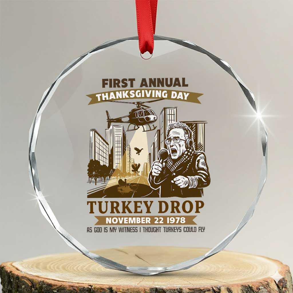Vintage Thanksgiving Turkey Drop Crystal Glass Ornament Funny 1978 Helicopter Scene Classic TV Moment - Wonder Print Shop