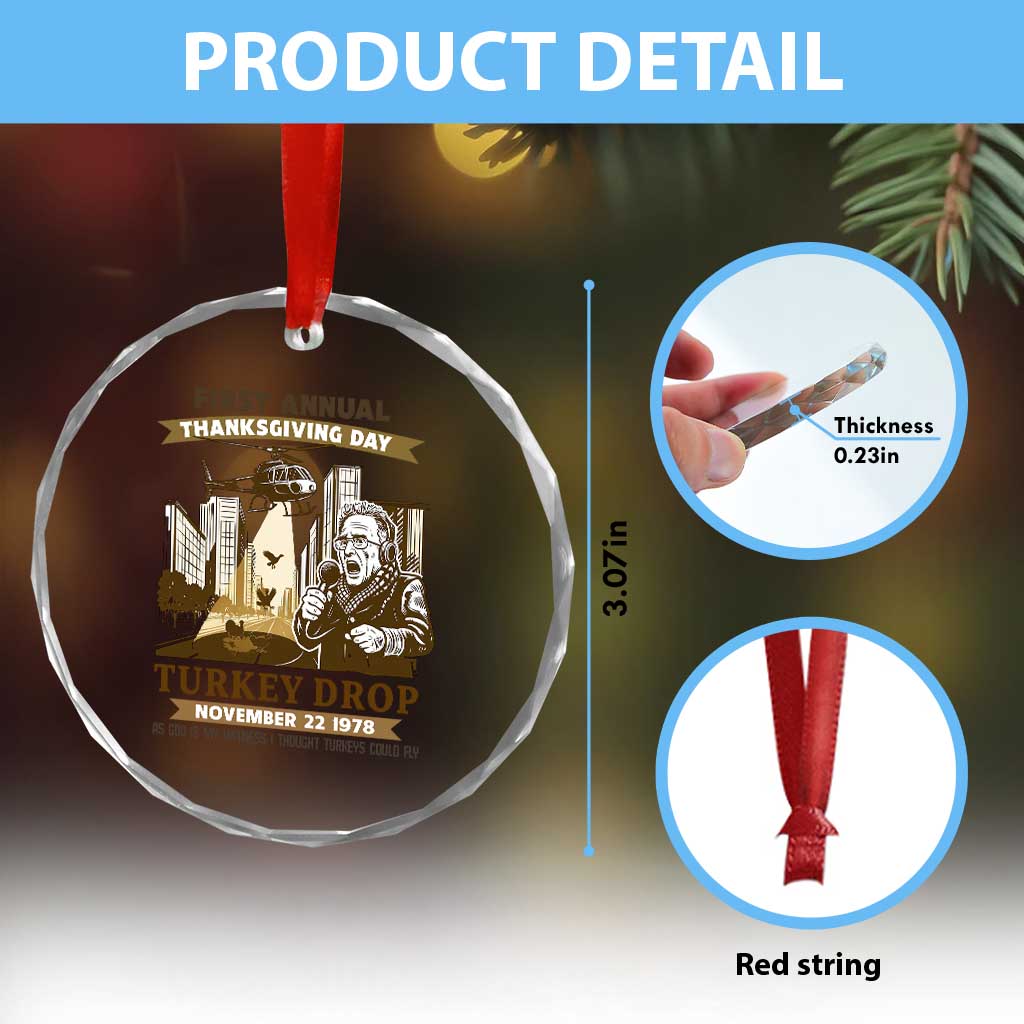 Vintage Thanksgiving Turkey Drop Crystal Glass Ornament Funny 1978 Helicopter Scene Classic TV Moment - Wonder Print Shop