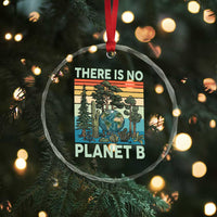 Vintage There Is No Planet B Earth Day Gift Crystal Glass Ornament