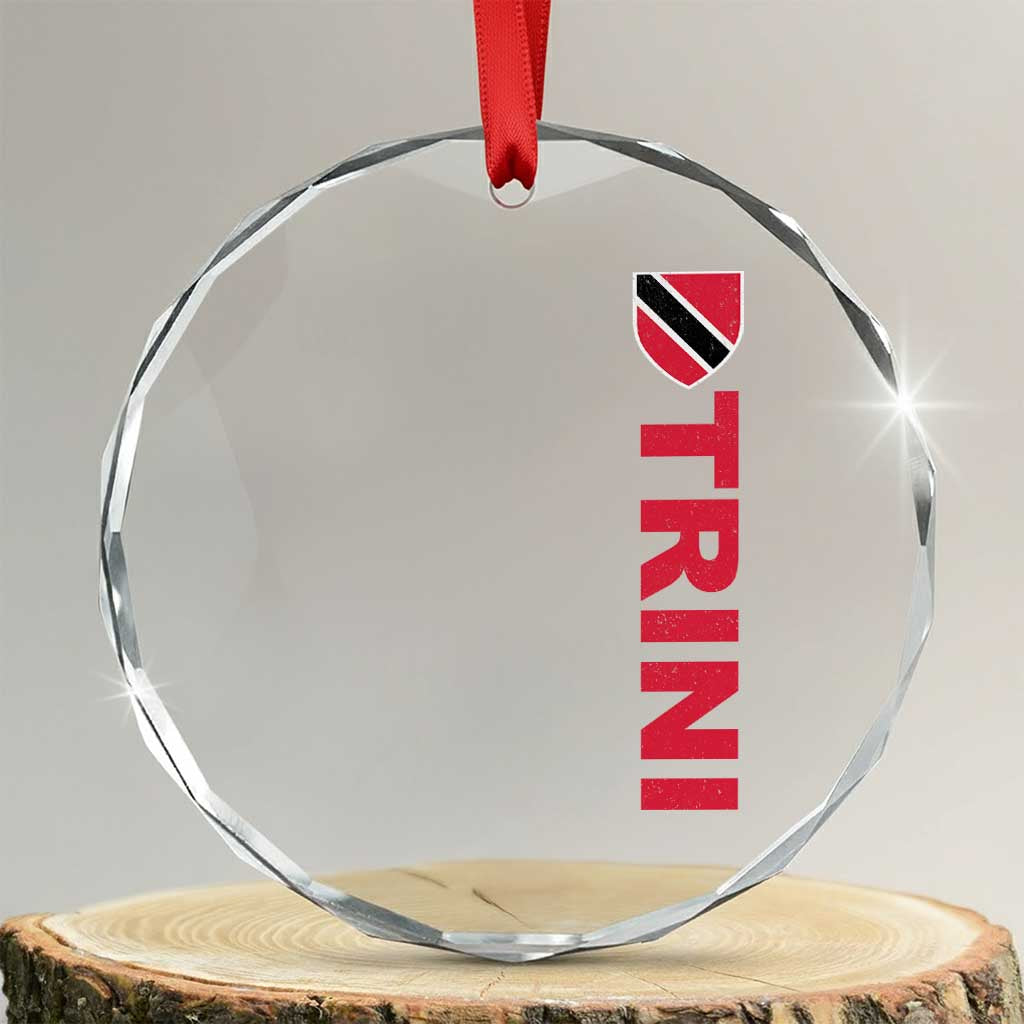 Vintage Trini Crystal Glass Ornament Trinidad and Tobago Flag Minimalist Patriotic Caribbean Pride