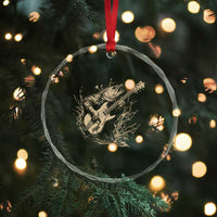 Vintage Trout Playing Guitar Crystal Glass Ornament Funny Fishing Musician Gift