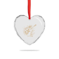 Vintage Trout Playing Guitar Heart Crystal Glass Ornament Funny Fishing Musician Gift
