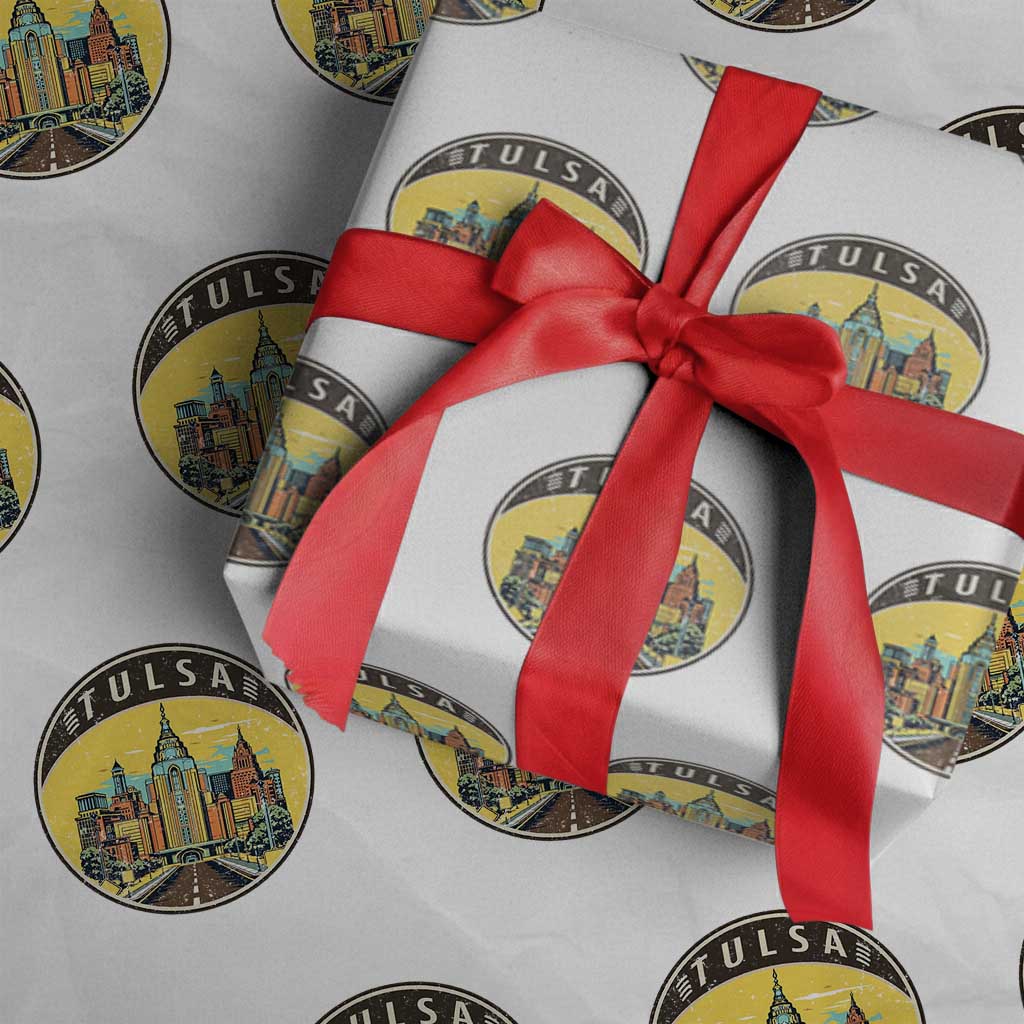 Vintage Tulsa Oklahoma Cityscape Pride Wrapping Paper Roll
