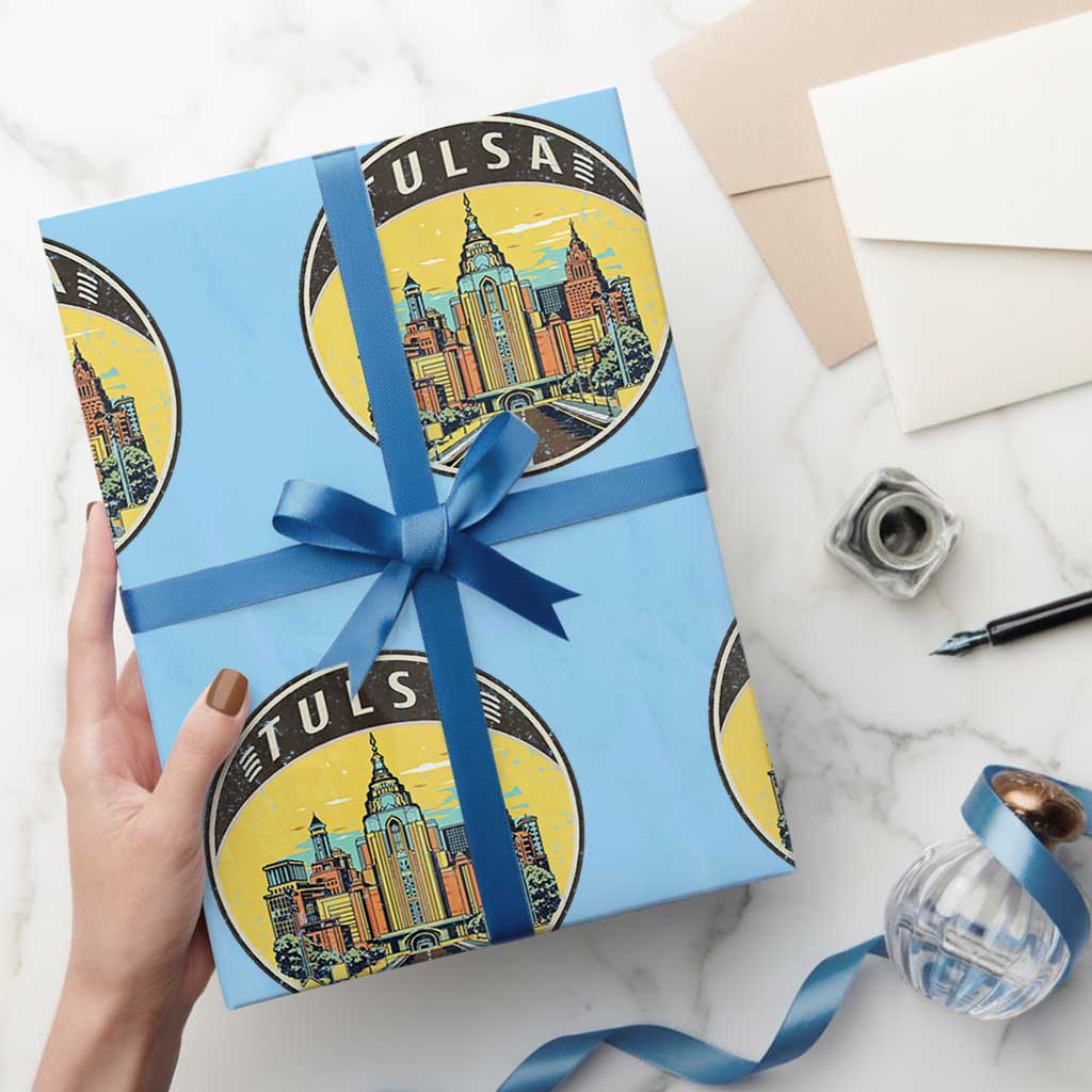 Vintage Tulsa Oklahoma Cityscape Pride Wrapping Paper Roll