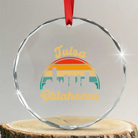 Vintage Tulsa Oklahoma Pride Crystal Glass Ornament Proud Oklahoman Gift