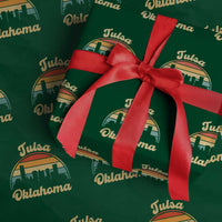Vintage Tulsa Oklahoma Pride Wrapping Paper Roll Proud Oklahoman Gift